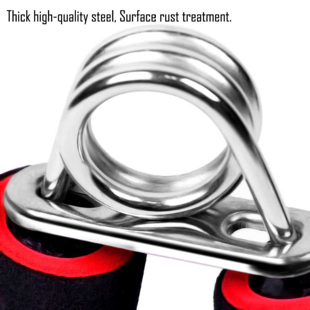 1-Pack Foam Hand Gripper with 55LB Strength, Ergonomic Non-Slip Grip & Springs - Red/Blue for Home Gym, CrossFit, Wrist & Arm Strength Training, Hand Grip Strengthener