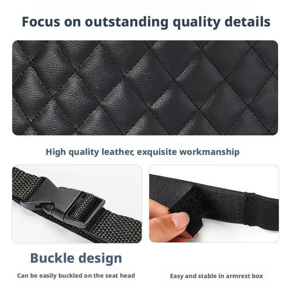 Car Seat Middle Storage Bag PU Leather Large Capacity Leather Bag Seat Back Storage Bag Water Cup Pockets Stowing Tidying