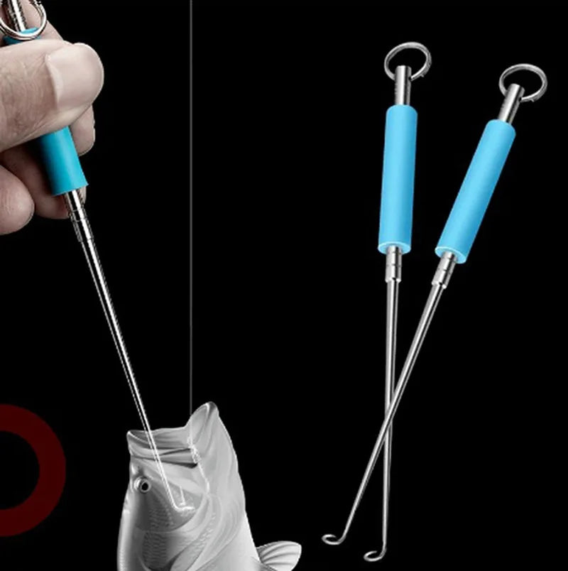 FLYSAND 1PC Stainless Steel Fish Hook Remover Easy and Safe Fishing Hook Extractor - Rapid Decoupling Device Fishing Tool