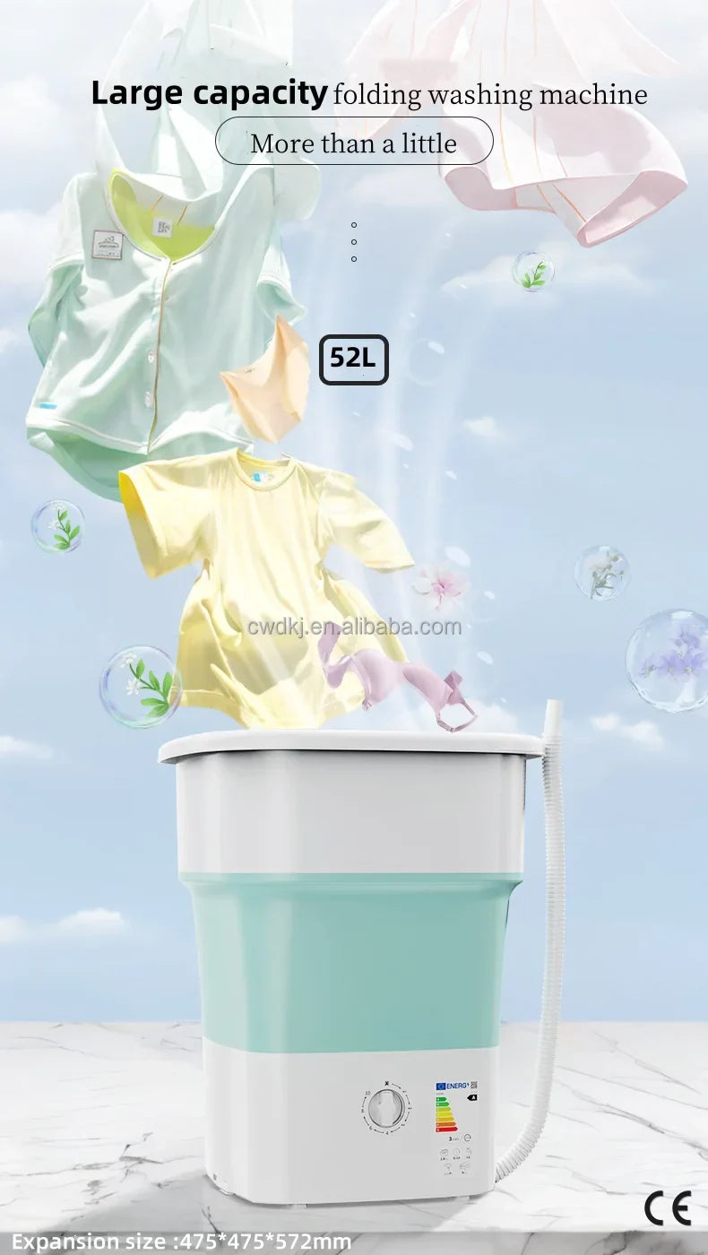 Portable 52L Laundry Washer  Folding Mini Washing Machine For Underwear Kids Baby Clothes