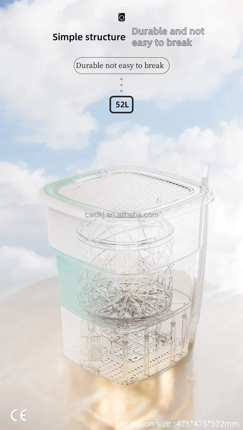 Portable 52L Laundry Washer  Folding Mini Washing Machine For Underwear Kids Baby Clothes