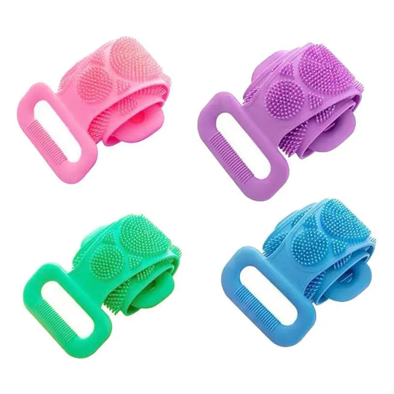 Body Scrubber Silicone Bath Brushes Shower Exfoliating Brush Belt Back Scrub Body Cleaner Cleaning Strap Bathroom Accessories