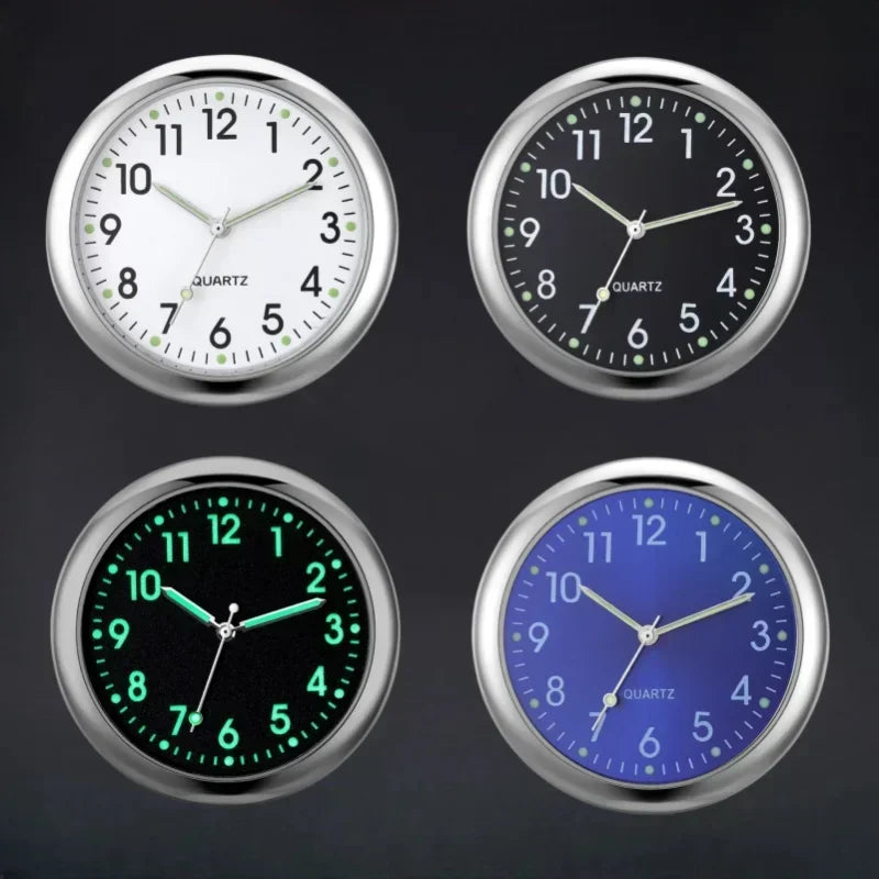 Mini Luminous Car Dashboard Clock Digital Watch Universal Quartz Stick on Auto Ornament for Car Electronics Accessories