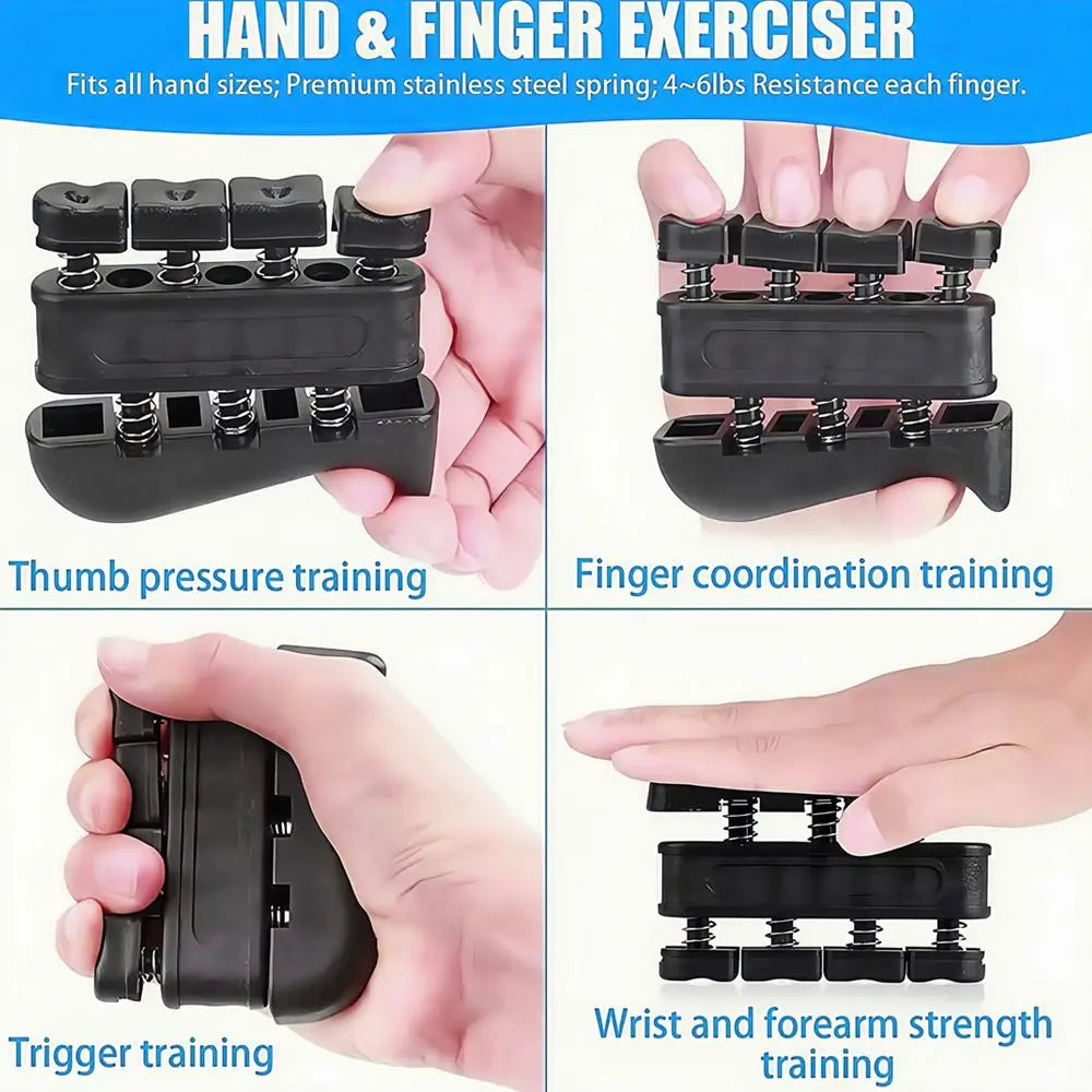 Grip Strength Trainer 6 Pack Forearm Strengthener Finger Stretcher Finger Exerciser Hand Gripper Strength Ring & Stress Ball