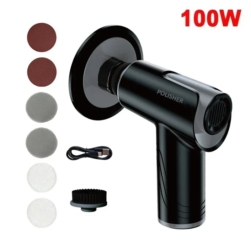 100W/148W Wireless Waxing Machine Car Polisher Machine Mini Wireless Electric Polishing Machine Paint Surfaces Floor Repair Tool