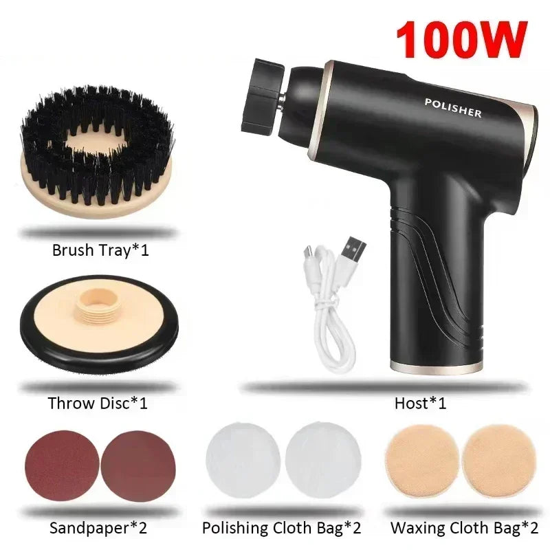 100W/148W Wireless Waxing Machine Car Polisher Machine Mini Wireless Electric Polishing Machine Paint Surfaces Floor Repair Tool