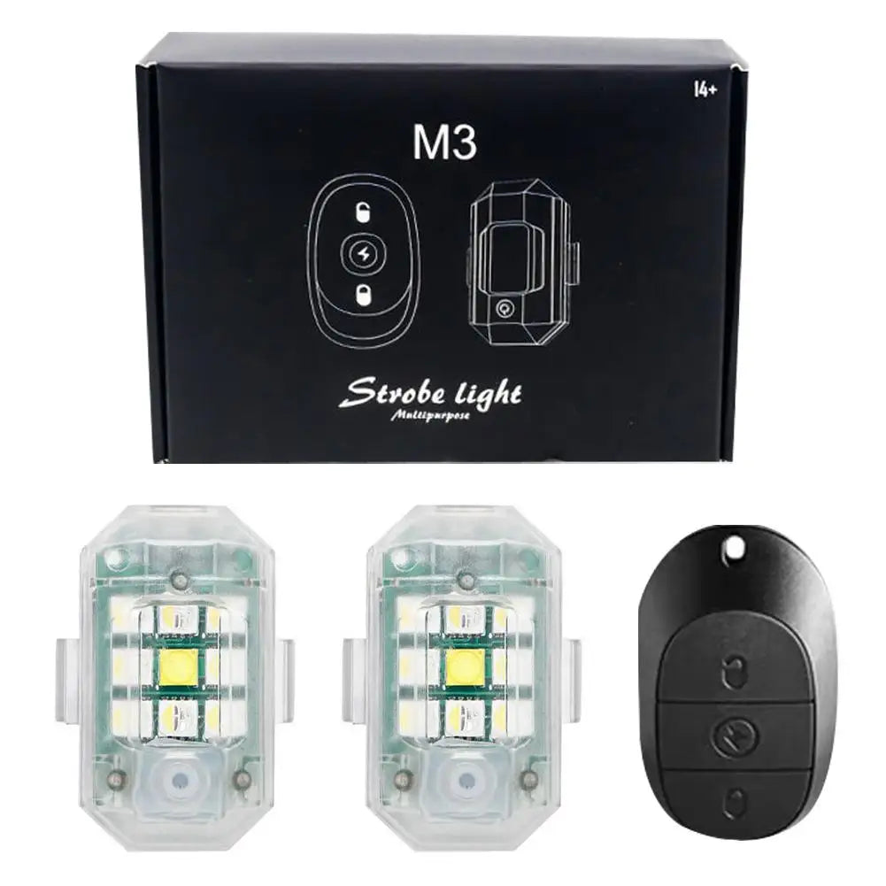 Motorcycle Wireless LED Strobe Light Remote Control Aircraft Light Navigation Warning Light Indicator For Car Bicycle Drone