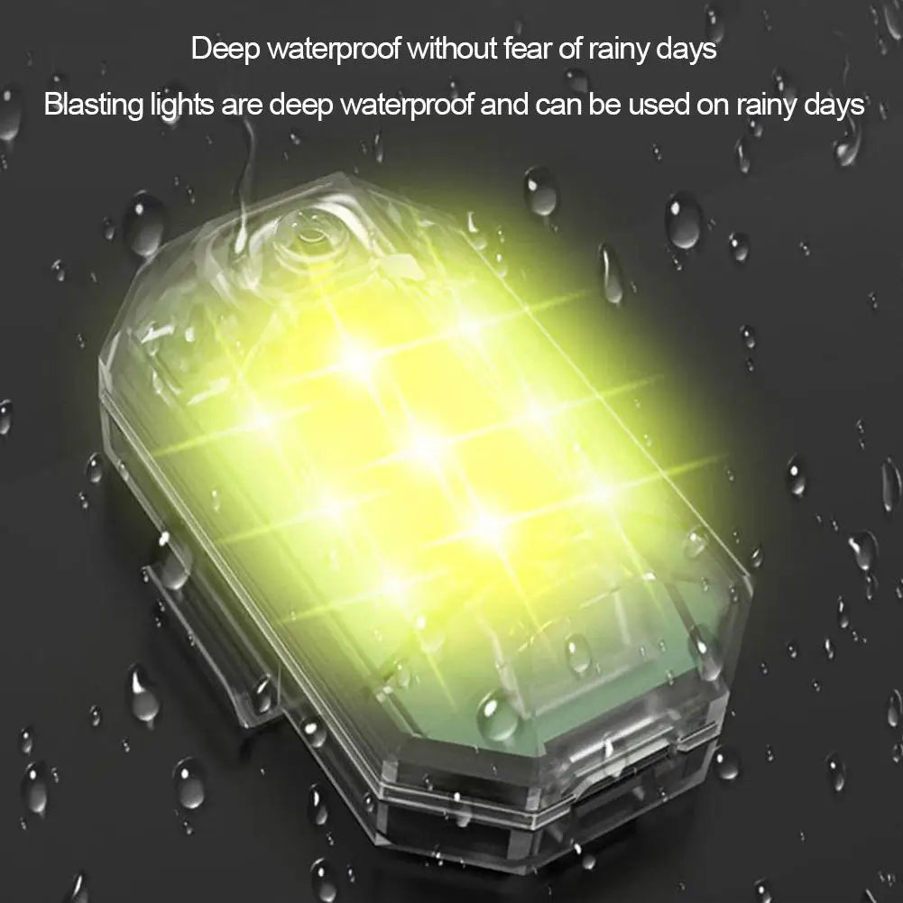 Motorcycle Wireless LED Strobe Light Remote Control Aircraft Light Navigation Warning Light Indicator For Car Bicycle Drone