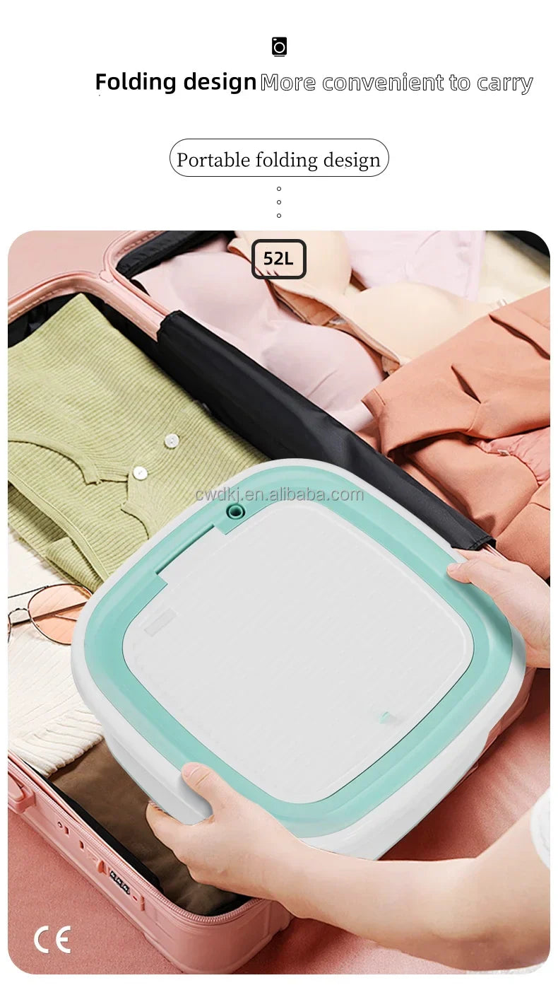 Portable 52L Laundry Washer  Folding Mini Washing Machine For Underwear Kids Baby Clothes