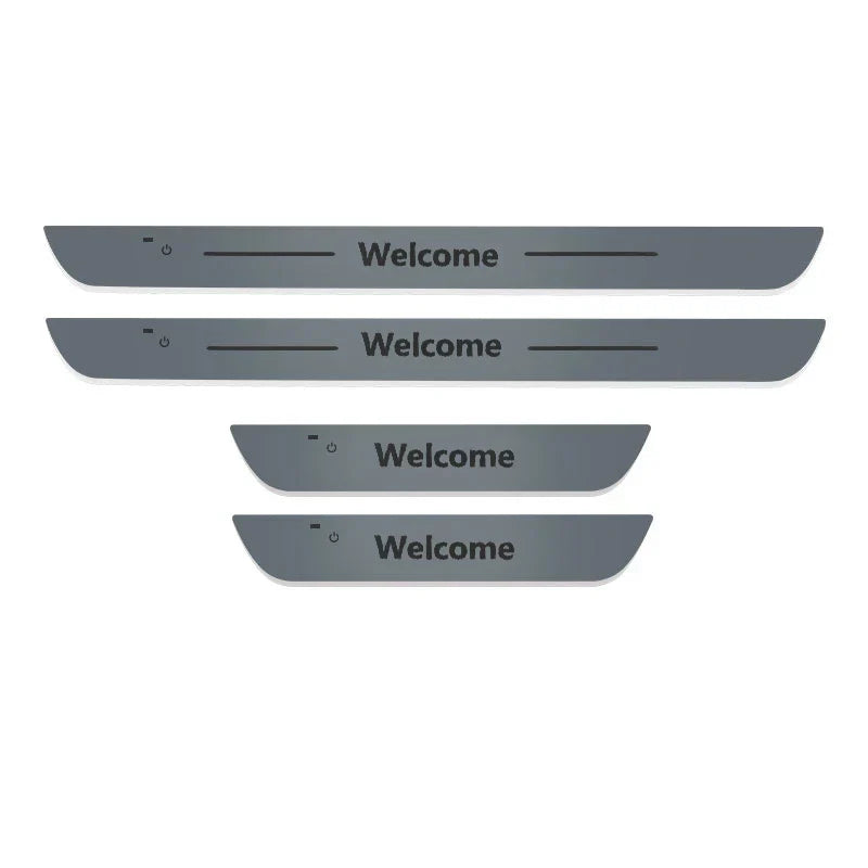 Car Welcome Door Sill Light Threshold Lamp Welcome Plate Pedal Light with Wireless LED Light Adjustable color changing mode