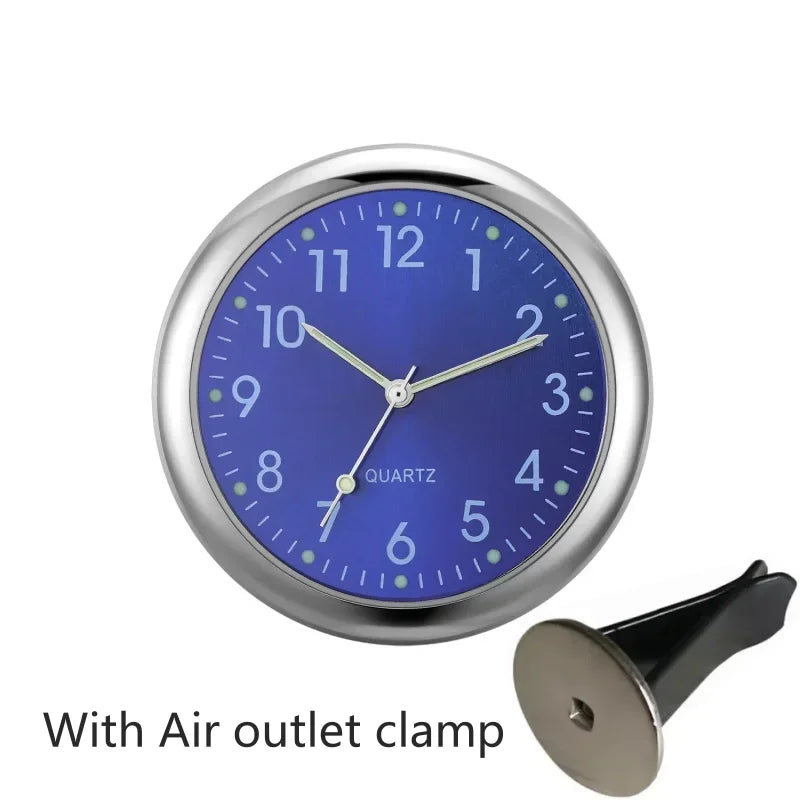 Mini Luminous Car Dashboard Clock Digital Watch Universal Quartz Stick on Auto Ornament for Car Electronics Accessories