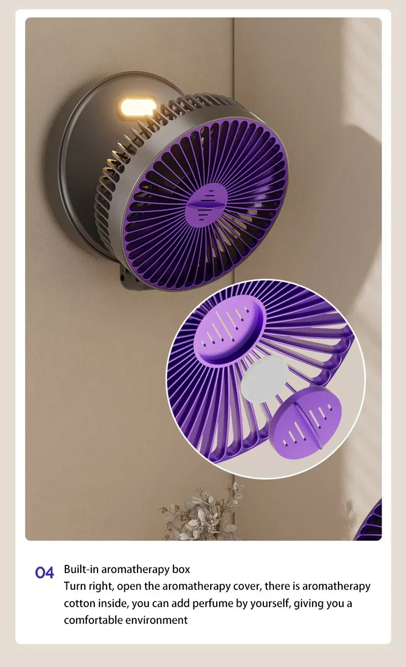 Electric Fan 3 In 1 Rechargeable Small Folding Cycle Desktop Wall-mounted Small Fan Dormitory Toilet Cold Wind Summer Fan