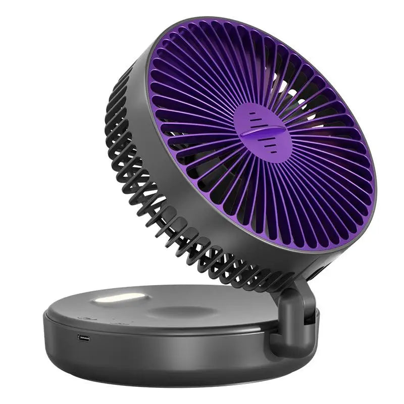 Electric Fan 3 In 1 Rechargeable Small Folding Cycle Desktop Wall-mounted Small Fan Dormitory Toilet Cold Wind Summer Fan
