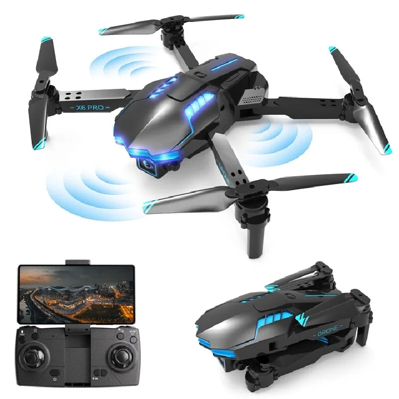 X6  Professional Drone Dual 4k High-Definition Gps, Three-Sided Obstacle Avoidance, Foldable Remote Control Quadcopter