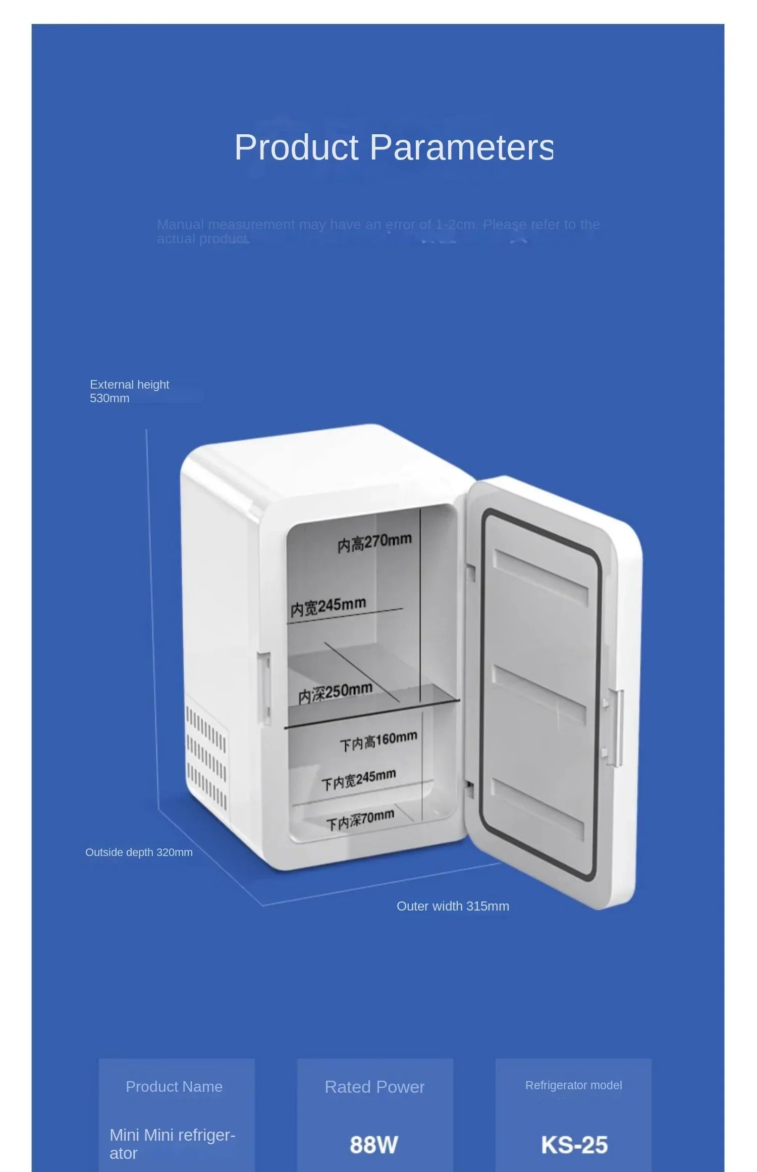 Mini Refrigerator Frozen Refrigerated Home Dormitory Car Office Student Small Freezer refrigerador domestico