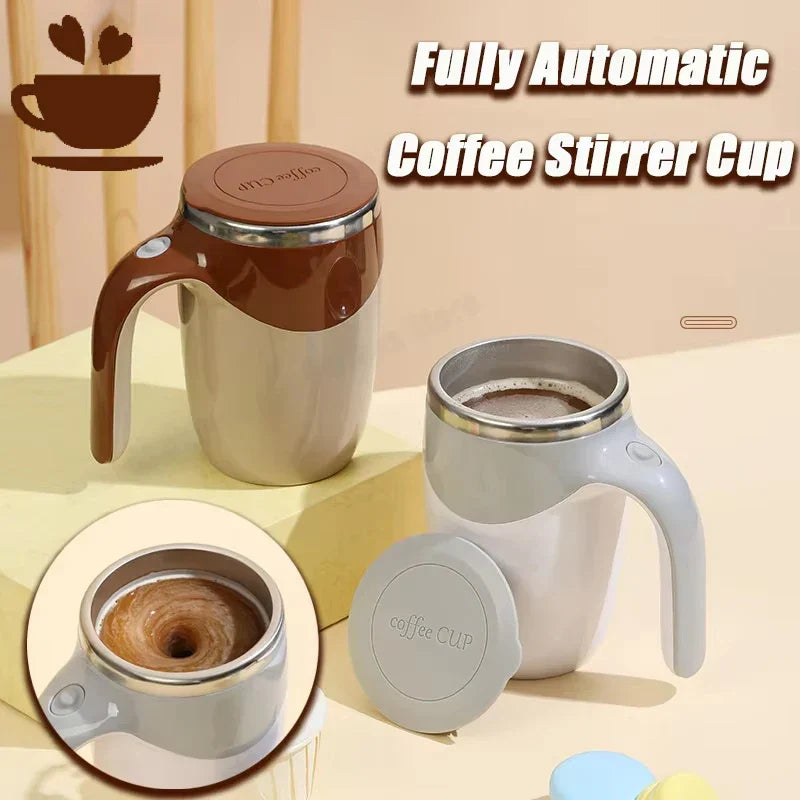 Automatic Stirring Coffee Mug Magnetic Electric Stainless Steel Self Mixing Coffee Tumbler Rotating Home Office Travel
