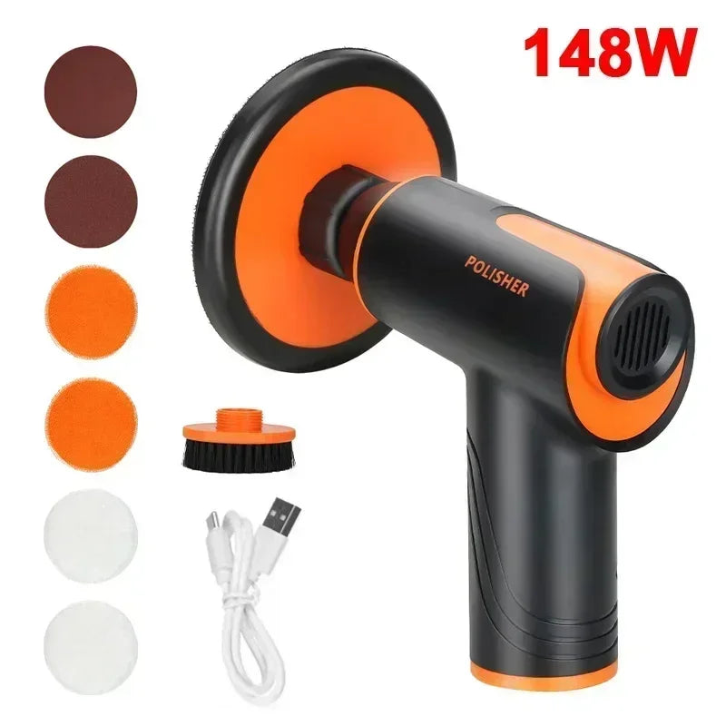 100W/148W Wireless Waxing Machine Car Polisher Machine Mini Wireless Electric Polishing Machine Paint Surfaces Floor Repair Tool