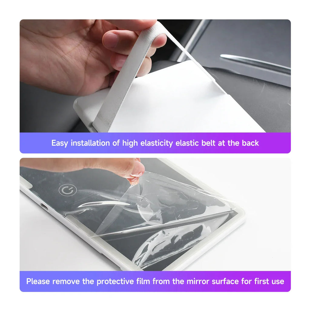 Fccemc Car Sun Visor Makeup Mirror LED Touch Screen Adjustable Brightness Auto Interior Makeup HD Mirror Charging Vanity Mirror