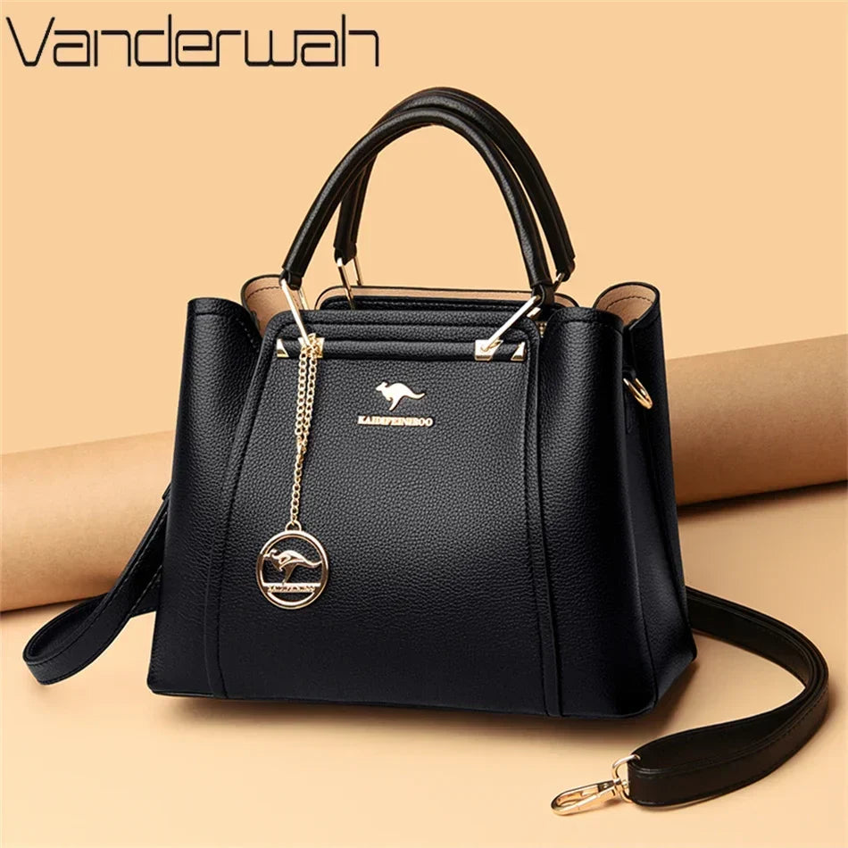 2025 Luxury Women Designer 3 Layers Shoulder Crossbody Sac Ladies Large Capacity Leather Handbags Shopper Brand Messenger Totes