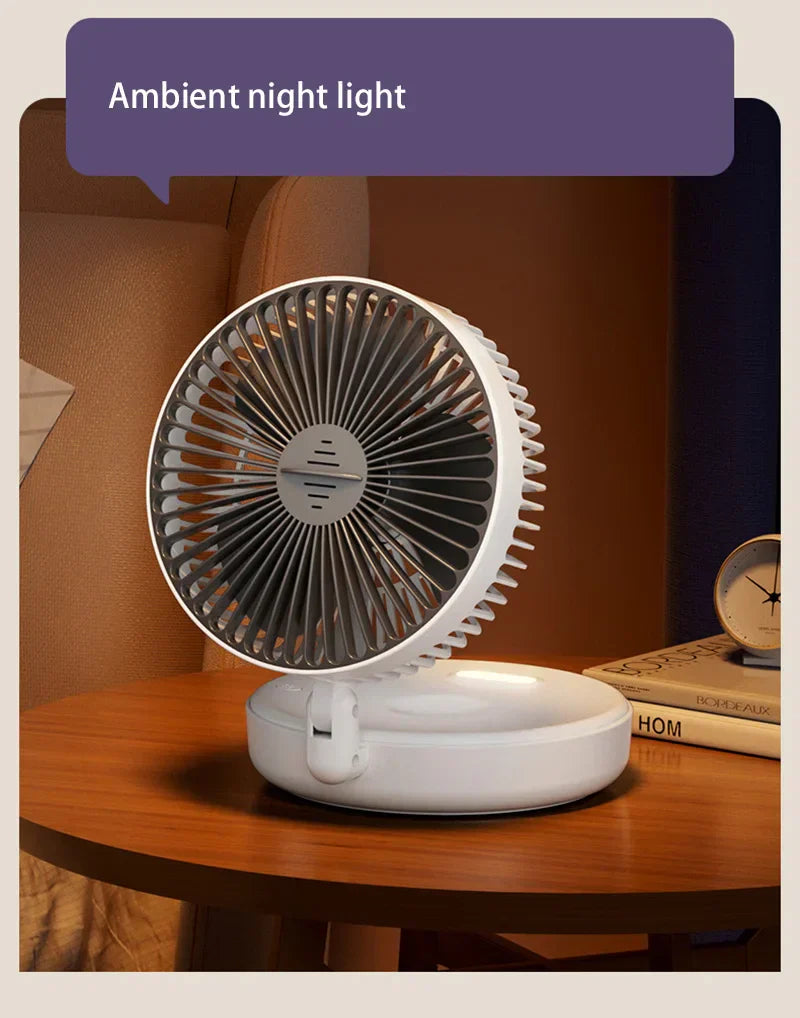 Electric Fan 3 In 1 Rechargeable Small Folding Cycle Desktop Wall-mounted Small Fan Dormitory Toilet Cold Wind Summer Fan