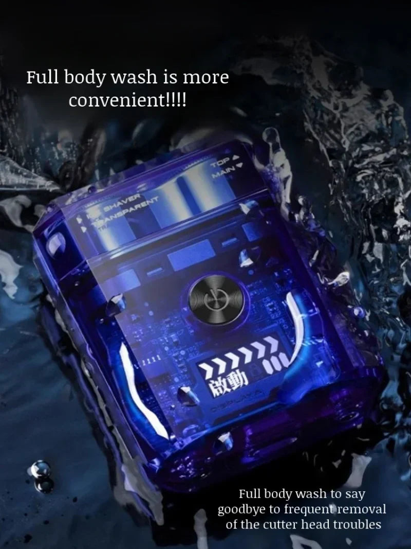 Men's portable magnetic double head electric shaver TYPE-C Charging Waterproof Digital Wet Dry Double Shaving Shaver