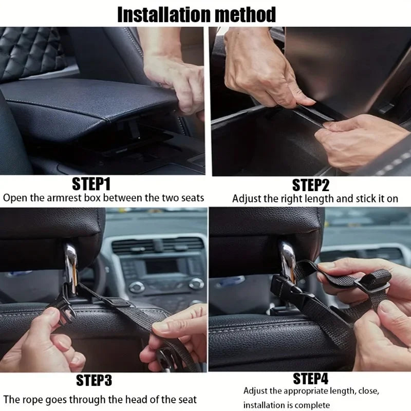 1pc Car Seat Back Organizer Large Capacity Armrest Storage Box