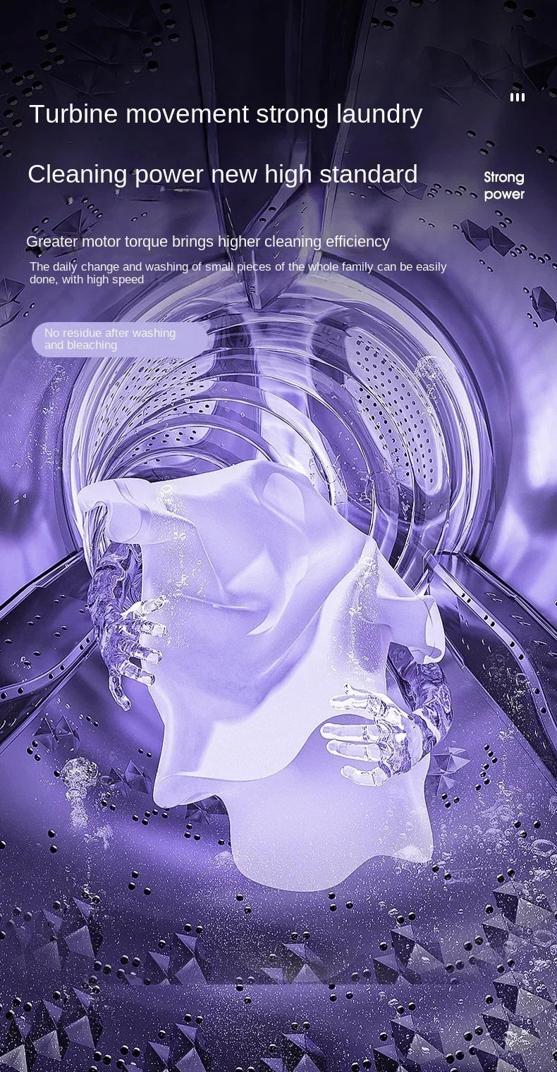 Portable Washing Machine 8L Small Foldable with Spin Dryer for Socks Underwear Panties Mini Washer Household Laundry