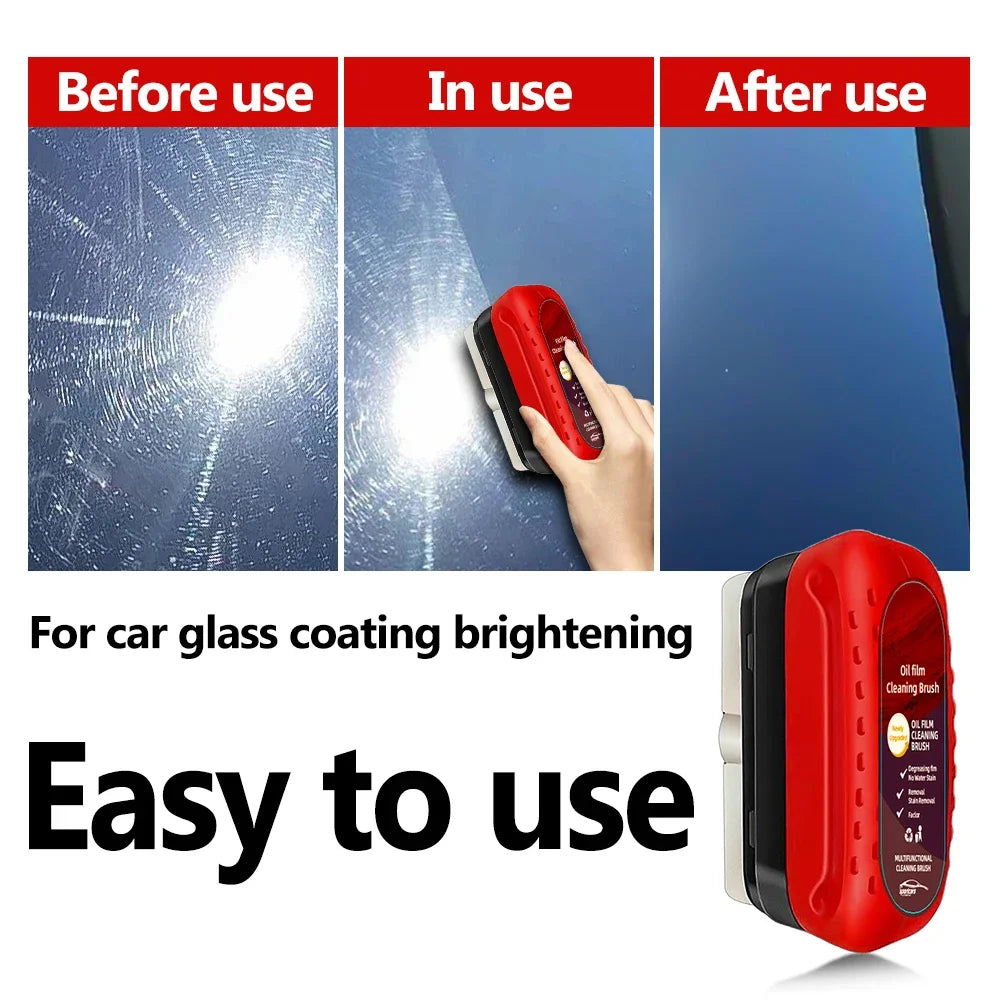 Car Glass Coating Oil Film Clean Brush Kit - 120ml Professional Repair Glass Scratch Brightening Windows Anti-fog Polishing
