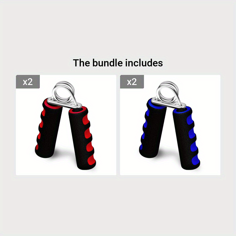 1-Pack Foam Hand Gripper with 55LB Strength, Ergonomic Non-Slip Grip & Springs - Red/Blue for Home Gym, CrossFit, Wrist & Arm Strength Training, Hand Grip Strengthener
